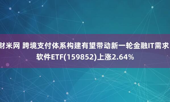 财米网 跨境支付体系构建有望带动新一轮金融IT需求，软件ETF(159852)上涨2.64%